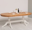 Oval dining table with oak top