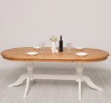 Oval dining table with oak top