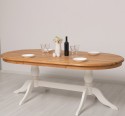 Oval dining table with oak top