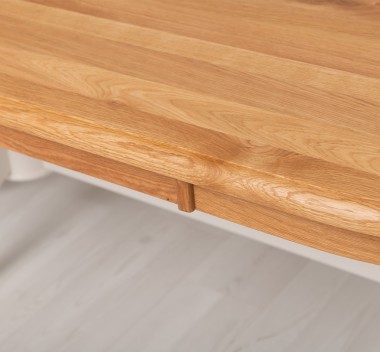 Oval dining table with oak top