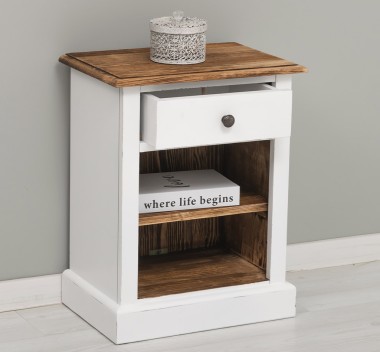 Nightstand with 1 drawer and open shelves