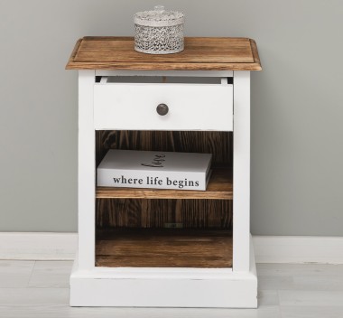 Nightstand with 1 drawer and open shelves