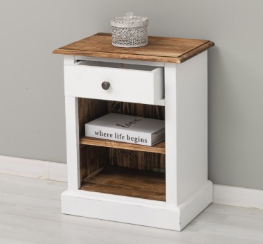 Nightstand with 1 drawer and open shelves