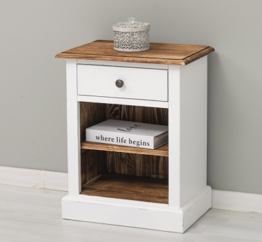 Nightstand with 1 drawer and open shelves