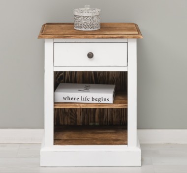 Nightstand with 1 drawer and open shelves