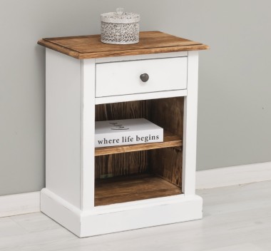 Nightstand with 1 drawer and open shelves
