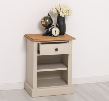 Nightstand with 1 drawer and open shelves