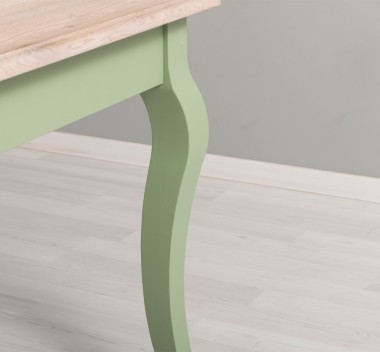 Dining table with curved legs 160x90x78cm, oak top