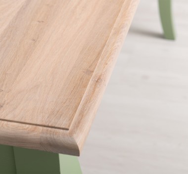 Dining table with curved legs 180x90x78cm, oak top