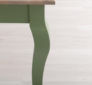 Dining table with curved legs 180x90x78cm, oak top