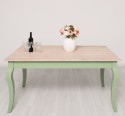 Dining table with curved legs 180x90x78cm, oak top