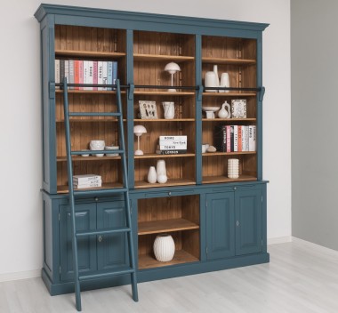 Large bookcase with 4 doors, 1 shelf BAS + triple shelf SUP