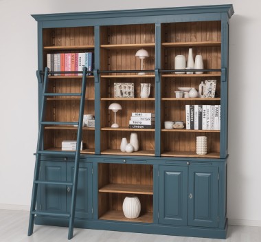 Large bookcase with 4 doors, 1 shelf BAS + triple shelf SUP