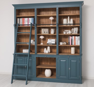 Large bookcase with 4 doors, 1 shelf BAS + triple shelf SUP