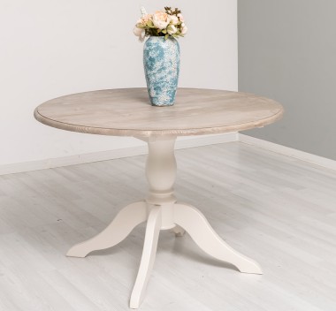 Table with central leg 120x120cm + 1 extension