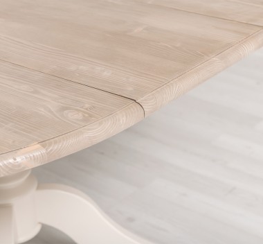Table with central leg 120x120cm + 1 extension