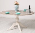Table with central leg 120x120cm + 1 extension