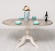 Table with central leg 120x120cm + 1 extension
