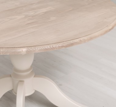 Table with central leg 120x120cm + 1 extension