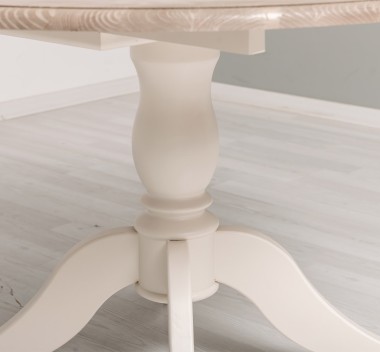 Table with central leg 120x120cm + 1 extension
