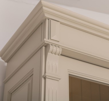 Bookcase with 4 doors, 4 BAS drawers + 4 SUP glass doors, Directoire Collection