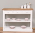 Console with 3 drawers, 1 shelf, oak top