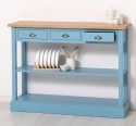Console with 3 drawers, 1 shelf, oak top