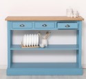 Console with 3 drawers, 1 shelf, oak top