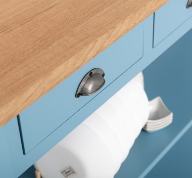 Console with 3 drawers, 1 shelf, oak top