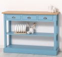 Console with 3 drawers, 1 shelf, oak top