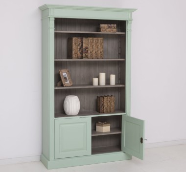 Bookcase with 2 doors, open shelf, Directoire Collection