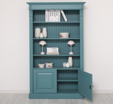 Bookcase with 2 doors, open shelf, Directoire Collection