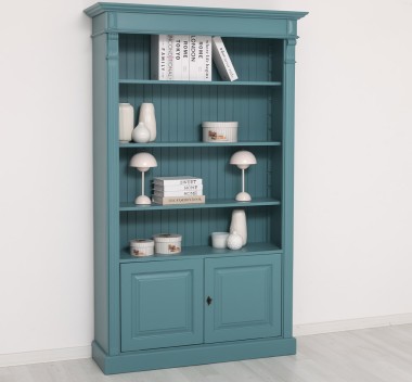 Bookcase with 2 doors, open shelf, Directoire Collection