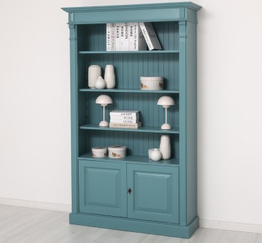 Bookcase with 2 doors, open shelf, Directoire Collection