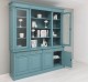 Bookcase with 4 doors, 4 BAS drawers + 2 glass doors, SUP open shelf, Directoire Collection