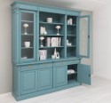 Bookcase with 4 doors, 4 BAS drawers + 2 glass doors, SUP open shelf, Directoire Collection