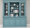 Bookcase with 4 doors, 4 BAS drawers + 2 glass doors, SUP open shelf, Directoire Collection
