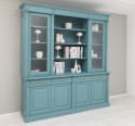 Bookcase with 4 doors, 4 BAS drawers + 2 glass doors, SUP open shelf, Directoire Collection