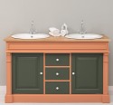 Oak bathroom cupboard 2 wash basins, sink included in price, oak - Color Top_P061 - Color Corp_P112 - Color Door&Drawers_P115 - 