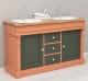 Oak bathroom cupboard 2 wash basins, sink included in price, oak - Color Top_P061 - Color Corp_P112 - Color Door&Drawers_P115 - 