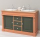 Oak bathroom cupboard 2 wash basins, sink included in price, oak - Color Top_P061 - Color Corp_P112 - Color Door&Drawers_P115 - 