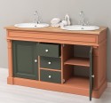 Oak bathroom cupboard 2 wash basins, sink included in price, oak - Color Top_P061 - Color Corp_P112 - Color Door&Drawers_P115 - 