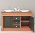 Oak bathroom cupboard 2 wash basins, sink included in price, oak - Color Top_P061 - Color Corp_P112 - Color Door&Drawers_P115 - 