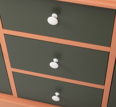 Oak bathroom cupboard 2 wash basins, sink included in price, oak - Color Top_P061 - Color Corp_P112 - Color Door&Drawers_P115 - 