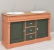 Oak bathroom cupboard 2 wash basins, sink included in price, oak - Color Top_P061 - Color Corp_P112 - Color Door&Drawers_P115 - 
