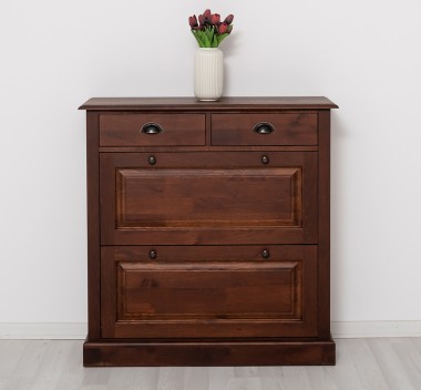 Shoe cabinet 2 doors and 2drawers, oak - Color_P081 - LACQUER & STAINED