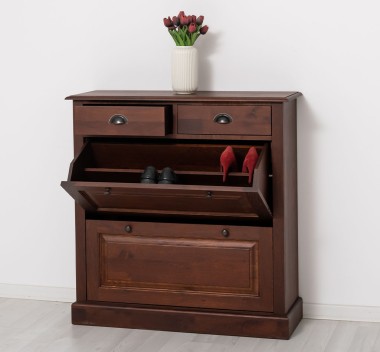 Shoe cabinet 2 doors and 2drawers, oak - Color_P081 - LACQUER & STAINED
