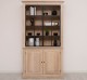 Elegant Oak Display Cabinet with 2 Lower Doors and 2 Glass Upper Doors - Color_P035 - OILED