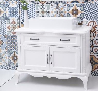Chic Bathroom Furniture with 2 doors, 1 drawer, drawer with soft close metal rails - PS737