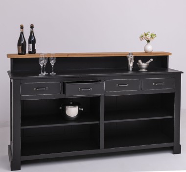 Bar cu 4 sertare, 4 compartimente deschise, blat stejar - PS578-TOP OAK